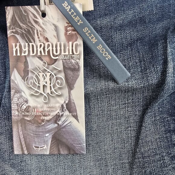 Hydraulic Womens Bailey Slim Boot Cut Jeans Medium Blue Denim New With Tags - Picture 5 of 8